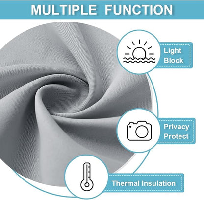 RYB HOME Front Door Window Covering Tie Up Small Sidelight Curtain Blackout | No Drill, Privacy Office Classroom Door Window Shade, Adhesive Rv Travel Curtains Portable,W12 x L40, Silver Grey, 1 Panel - Image 6