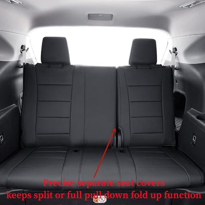 Full Set Car Seat Covers for Honda Odyssey 2005-2010,8-Seater,Faux Leather | for EX,EX-L,Touring,2nd Row 40/20/40 Split Seat,Waterproof Seat Protector,Fit Like A Glove(Black) - Image 3