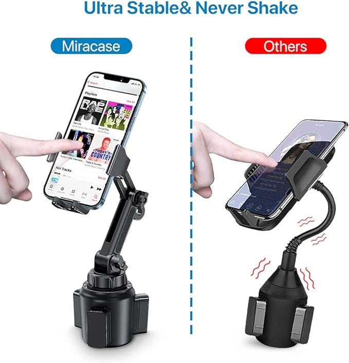 miracase Universal Cup Phone Holder for Car, [Upgraded Version] Adjustable Long Neck Car Cup Holder Phone Mount Cradle Friendly Compatible with iPhone Samsung Google and All Smartphones, Crystal Pink - Image 2