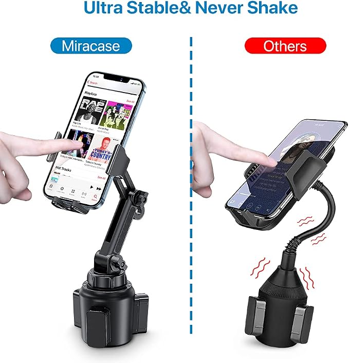miracase Cup Phone Holder for Car, [Upgraded Version] Adjustable Long Neck Car Cup Holder Phone Mount Cradle Friendly Compatible with iPhone Samsung Google and All Smartphones, Red - Image 2