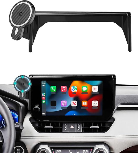 PZK Car Phone Holder for Toyota RAV4 2019-2025 Accessories 7/8-Inch Screen | Hybrid LE/XLE Magnetic 15W Fast Wireless Charger RAV4 Car Phone Mount 360° Rotation Not Affect Vent (Not Fit 9/10.5'') by SpecificCarPhoneHolder
