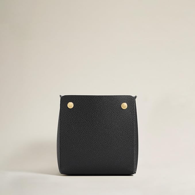 OLETHA Hanging Tissue Box Cover for Kleenex Cube Boxes, Black | Aesthetic faux leather tissue box holder hangs or stands freely; also fits Puffs; ideal for RV, camping & bath - Image 5