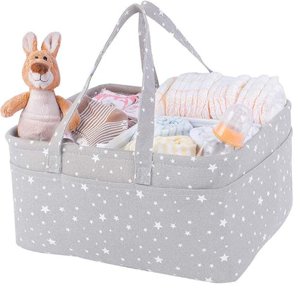 Baby Diaper Caddy Organizer Storage Basket for Girl Boy Shower Gifts Portable Large Nursery Holder Tote for Changing Table or Car Newborn Essentials Baby Registry Must Haves Item… by QiANBiRD