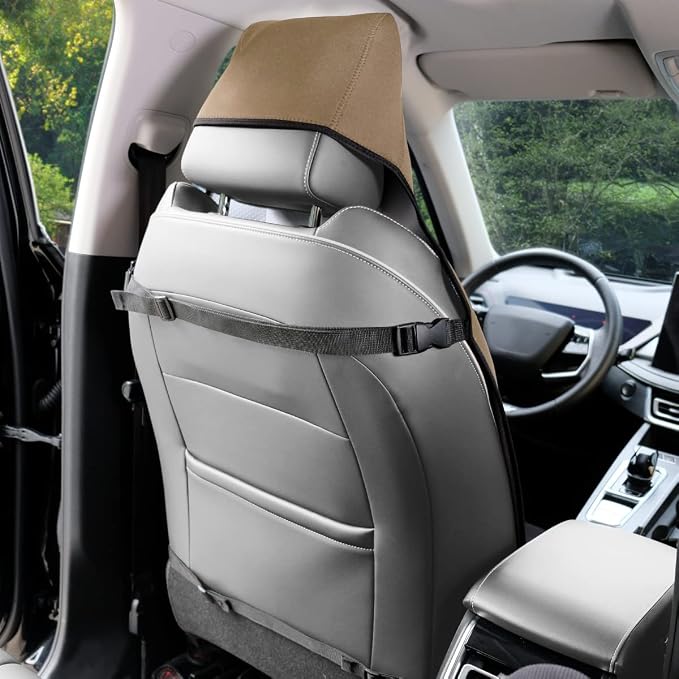 Neoprene Waterproof Car Seat Cover, Khaki 1pc, Non-Slip | Car Seat Protector, Sweat-proof, Universal Fit SUV & Truck, Machine Washable, For Gym, Yoga, Pets, Workout, Beach, Swimming - Image 4