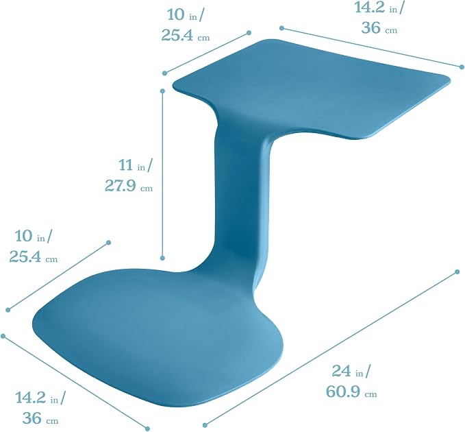 ECR4Kids The Surf Portable Lap Desk, Flexible Seating, Peacock Blue - Image 2
