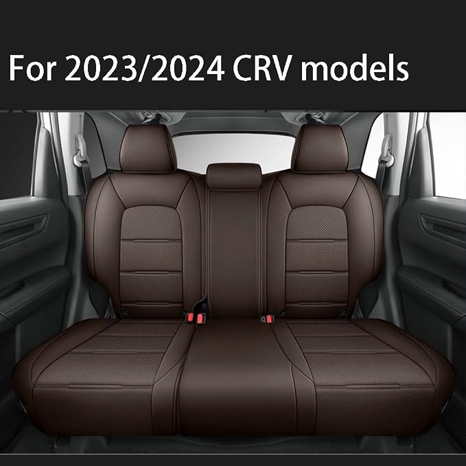 CocheFamilia CRV Seat Covers Custom Fit for Honda CRV 2023 2024 2025 2026 Leather Car Seat Cover Full Set for Trucks SUV,Waterproof Car Seat Cushion,Faux Leather (Coffee) - Image 3