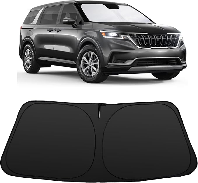 Windshield Sun Shade for Kia Carnival 2022-2026 2024 2023 | Foldable, Full covered for windshield, Block UV Rays, Heat Reduction, Easy to install, Keeps Car Cooler by YYCKE