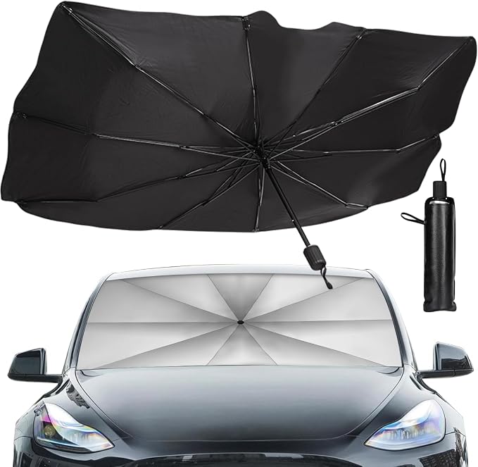 Sedan SUV Car Sun Shade for Windshield, Blocks UV Rays & Sun Heat | 2026 Upgraded, Foldable Windshield Sun Shade, Sun Visor Protector, Keep Car Cool, Easy to Use/Store, 57''x 31'' by SHARPAI