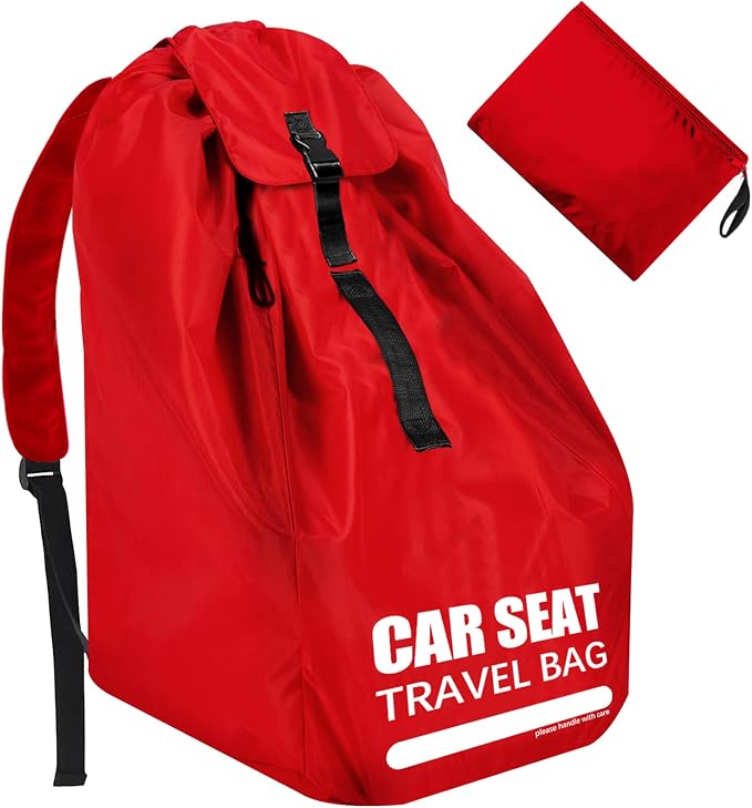 Car Seat Travel Bag for Airplane, Padded Strap Car Seat Bags for Air Travel | Large Car Seat Bags for Air Travel, Carseat Storage Bag Backpack for Airport, Carseat Cover Travel, Baby Travel Essential by Imbsinvncy