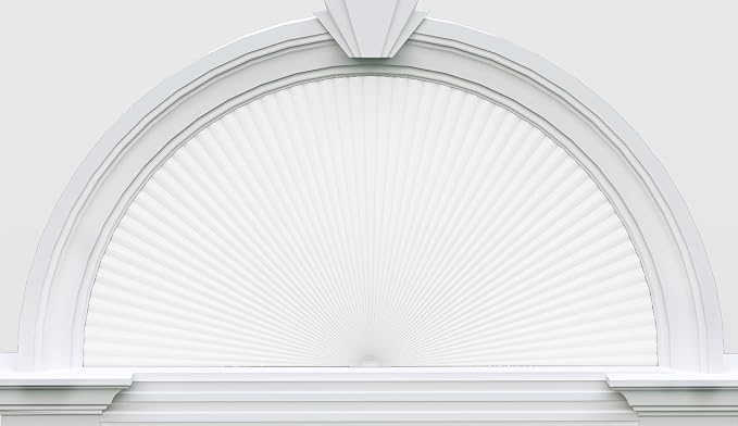 Myshade Arch Window Shades Half Circle Light Filtering Cellular Shades Cordless No Drill Blinds for Windows Half Moon Honeycomb Fabric No Tools Shades Easy Install (1PCS White 24" W X 48" H) by MYSHADE