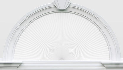 Myshade Arch Window Shades Half Circle Light Filtering Cellular Shades Cordless No Drill Blinds for Windows Half Moon Honeycomb Fabric No Tools Shades Easy Install (1PCS White 24" W X 48" H) by MYSHADE