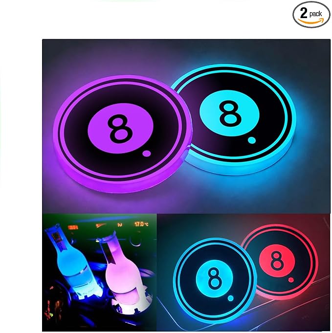 2PCS LED Car Cup Holder Lights, Light up Car Coasters for Cup Holders | 7 Color-Changing Light Up Cup Holder Insert Coasters, Waterproof Car Accessories for Teens, Car Gifts for Men & Women by Thebestautoparts
