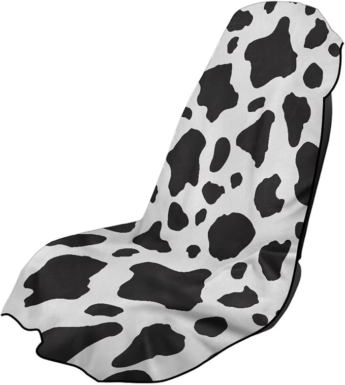SEANATIVE Black Cow Print Car Drying Towels & Seat Protectors - Heavy-Duty Absorber Towel for Car Wash Car Seat Covers, Post-Workout & Dog Owners (33.1" x 60.67") by SEANATIVE
