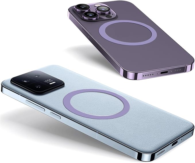 TENOC Universal Metal Ring Sticker, 3Pcs, Light Purple | Compatible with iPhone/Samsung/Android Cellphones, Magnetic Phone Charger/Mount/Holder Conversion - Image 5