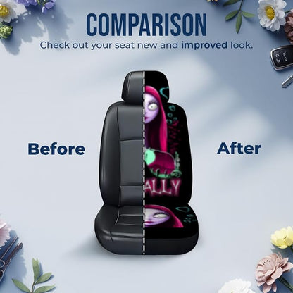 GENANY Nightmare Couple Car Seat Covers Set of 2, Horror Breathable Front Seat Covers for Truck Sedan SUV, Couple Car Accessories, Horror Gift for Women Men - Image 7