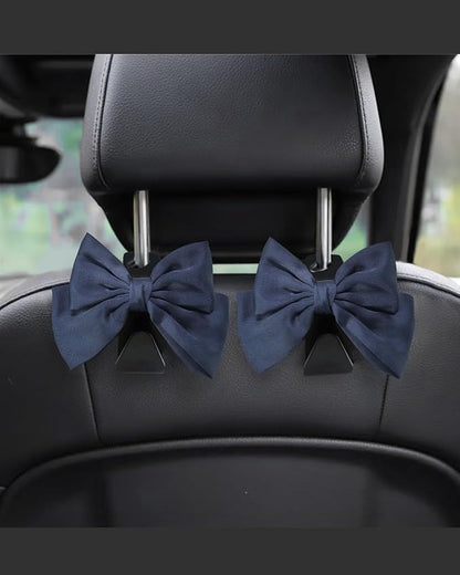 2 Pack Car Purse Hooks, Headrest Hooks for Cars, Sapphire blue | Car Bag Hanger for Groceries, Coats, Umbrellas and Daily Essentials, Bow-Shaped Car Interior Organizer for Handbags and Bags by Unknown