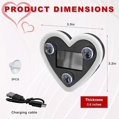 Car LED Ambient Light, Rechargeable Heart Shaped Lamp Triangle Car Window Ambient Light with Suction Cups, Cute Love Heart Atmosphere Lamp Interior Decor for Most Vehicles (Pink) - Image 2