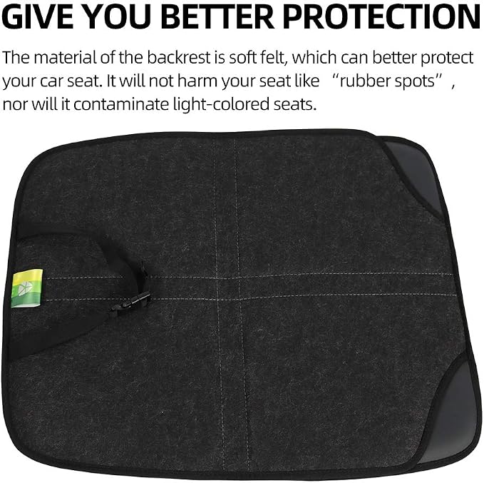 Viaviat Leather Car Seat Protector for Booster Durable Waterproof Protector Mat Large Auto Seat Cover with Storage Pocket for Child Toddler Safety Seat Baby Basket (Black) - Image 4