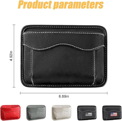 Moly Magnolia PU Leather Car Seat Side Pocket Organizer, Gray | holds phones pens and cards, console door or narrow-gap placement, fits most cars, SUVs, and trucks, car interior accessories - Image 2