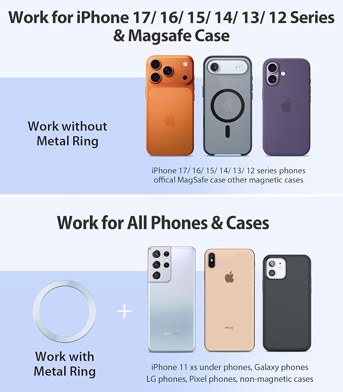 VICSEED for MagSafe Car Mount [Strongest Magnet Power] Car Phone Holder | Magnetic Phone Holder for Car Vent 360 Adjustable Magnetic Phone Mount for iPhone 17 Pro Max 16 15 14 13 12 Plus Mini Purple - Image 4