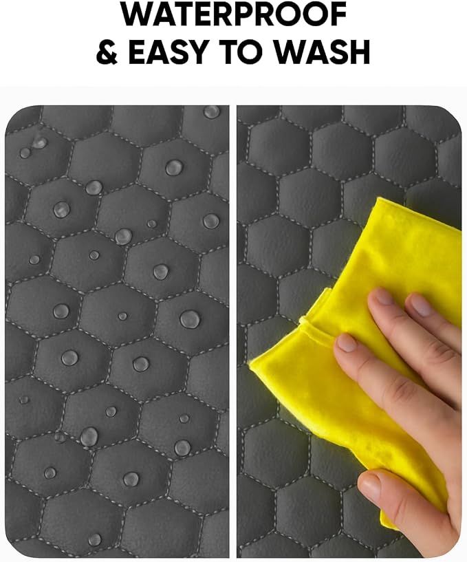 Set Seat Back Organizer & Car Seat Protector Hexy Waterproof & Non-Slip Protector for Child Car Cushion for Leather and Fabric Seats (Gray Set 2) - Image 7