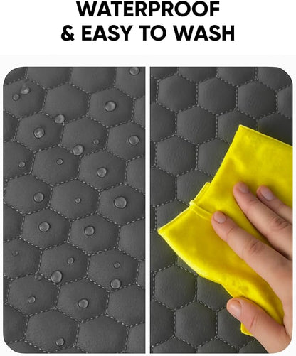 Set Seat Back Organizer & Car Seat Protector Hexy Waterproof & Non-Slip Protector for Child Car Cushion for Leather and Fabric Seats (Gray) - Image 4