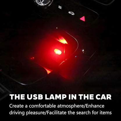 4PCS USB LED Car Interior Atmosphere Lamp, Portable Plug-In Mini Vehicle Night Light, Automotive Trunk Ambient Lighting Decoration Kit, Universal for SUV Sedan Truck (Red) - Image 6