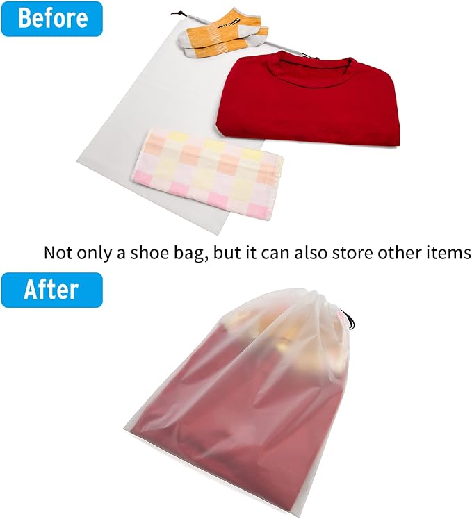 Vorspack Transparent Shoe Bags for Travel Large Clear Shoes Organizers Storage Pouch with Rope for Men and Women 26 Pack - Image 5