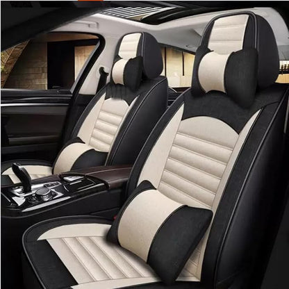 for car seat Covers Non-Slip （E.g, for Tesl,for Mercedes-Benz,for BMW,for Audi, for Ford, for Honda, for Nissan,for Toyota,for Chevrolet,for Jeep.. (Beige Black (Front Row)) - Image 2