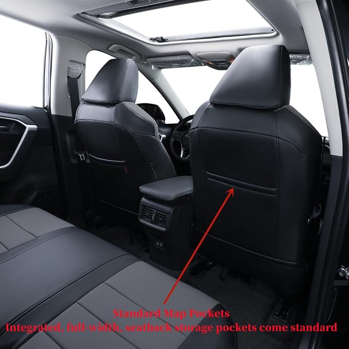 coverdream Custom Seat Covers Compatible with Select Toyota Corolla L,LE 2020 2021 2022 Models - Leatherette (Black/Gray,Full Set) - Image 2