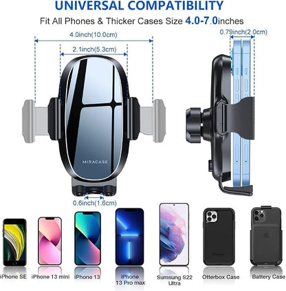 miracase Phone Holders for Your Car with Metal Hook Clip, Air Vent Cell Phone Car Mount, Hands Free Universal Automobile Cradle Fit for iPhone Android and All Smartphones, Classic Black - Image 3