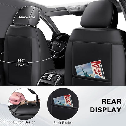 Fit for Toyota Venza Seat Covers 2009-2026,Premium Leather, 360° Full Protection, Thick Padding & Memory Foam, Waterproof & Stain-Resistant Car Seat Cover Front Set (2 Seat,Black) - Image 3