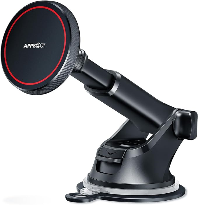 APPS2Car Magnetic Car Mount for MagSafe, Dashboard and Windshield Holder | Adjustable Telescopic Arm for Optimal Viewing by APPS2Car