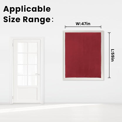 Self Adhesive Curtains, Stick Curtain Blackout Shades Window Cover Curtains for Living Room No Drilling, 47" W X 59" L, Burgundy, 1 Panel - Image 7