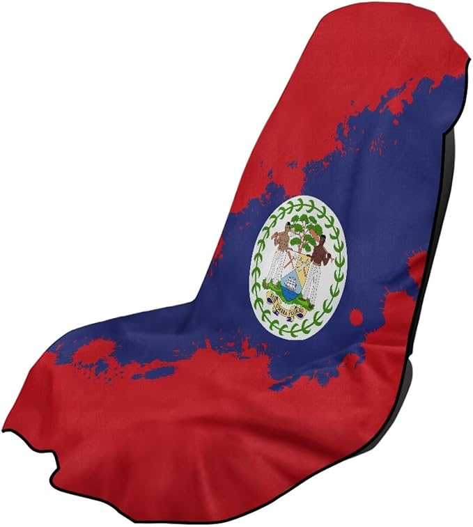 SEANATIVE Flag of Belize Seat Cover Universal Car Sport Towel Seat Cushion Sweat-Absorbent Towel Cloth Suitable for All Seasons Beach Seat Cover Washable by SEANATIVE