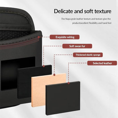 SOOPII 2Pack Car Seat Side Storage Pocket, PU Leather Small Organizer, Multifunctional Console Side Organizer Bag for Phone,Keys, Sunglass and Wallet (Black) - Image 8