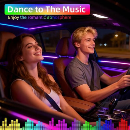 Acrylic Interior Car LED Lights with Remote and Wireless APP, Ambient Lighting Kits Fiber Optic Strip LEDs,16 Million Colors Music&DIY Function (1 in 1) - Image 5
