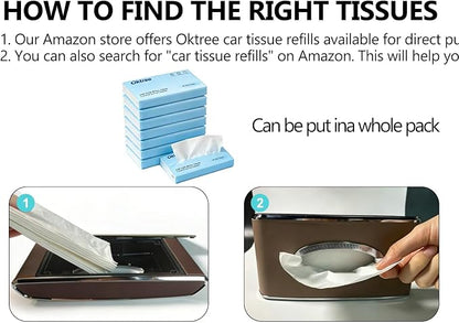 Faux Leather Car Tissue Box for Car Interior, Multi-Function Tissue Holder with Visor Clip, Armrest & Back Seat Napkin Organizer, Vehicle Tissue Dispenser Accessories (Brown Hanging) - Image 5