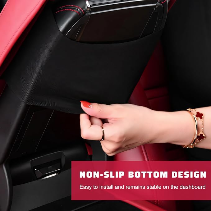 Car Center Console Cover, Memory Foam Auto Armrest Cushion Center Console Pillow Pad with Side Pockets, Anti-Scratch Leather Elbow Pillow Armrest Seat Box Protector for Most Cars (Wine Red) - Image 4
