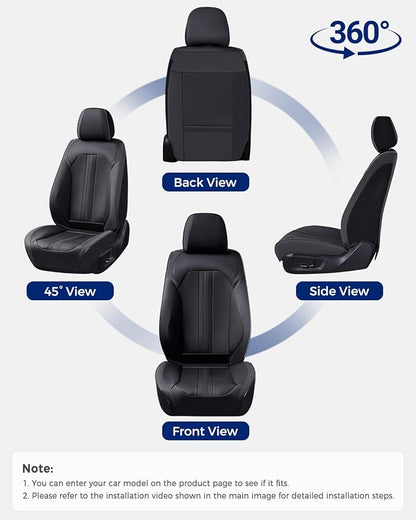 Huidasource Front Seat Covers, Luxury Faux Leather Front Car Seat Cover, Compatible with Airbags, Seatbelt Buckles, Perforation, Cooling＆Heating, Universal Fit for Most Cars, Vans, Trucks, SUVs, Black - Image 7