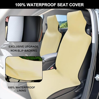 Neoprene Waterproof Car Seat Cover, Pale Yellow 1pc, Non-Slip | Car Seat Protector, Sweat-proof, Universal Fit SUV & Truck, Machine Washable, For Gym, Yoga, Pets, Workout, Beach, Swimming - Image 6