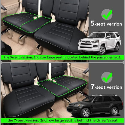 EKR Car Seat Covers Custom Fit for Toyota 4Runner(5 Seats) Full Set | for Toyota 4Runner 2003-2009(Power Front Seats)Airbag Compatible,Waterproof Pet-resistant,Faux Leather(Black/Gray) - Image 2