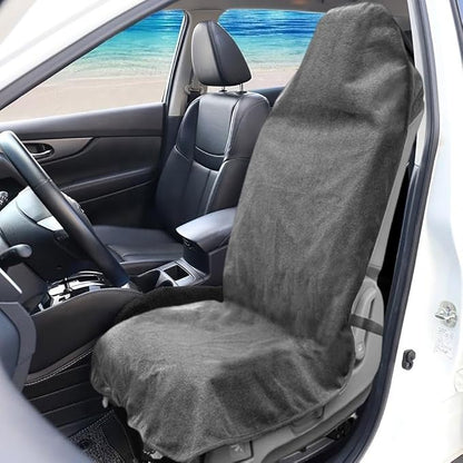 Waterproof Sweat Towel Car Seat Cover Sweat Carseat Protector,Perfect for Universal Anti-Slip Car Truck SUV Seat, Great for Post Gym Workout, Running, Swimming, Beach and Hiking (2pcs Gray) - Image 2