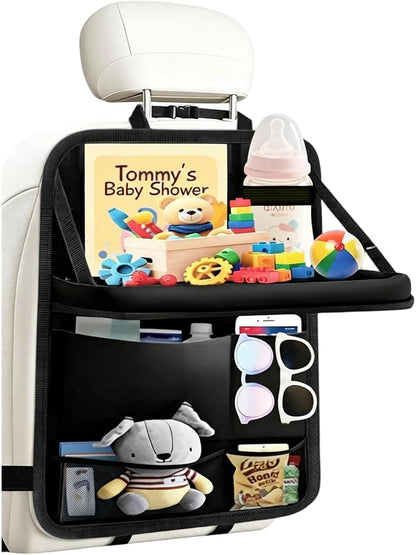 TCJJ: Car Seat Organiser Kick Mats Back Seat Protector (1) | with Tray and Touch Screen Tablet Storage Car Organiser Backseat Vehicle for Kids, SUV, Minivan or Truck Seats by TCJJ