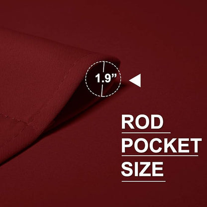 RYB HOME Blackout Curtains for Bedroom Living Room Nursery 72 inches Long | Thermal Insulated,Privacy Protection,Rod Pocket,Drapes for Office Dormitory Home Theater,W34 x L72,Burgundy Red,2 Panels - Image 3