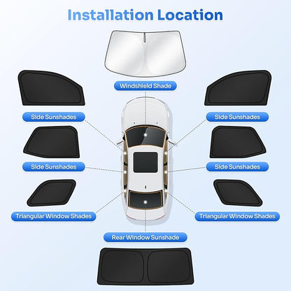 Canvcle Sunshades for 2025 2026 Toyota 4Runner Accessories Windshield Sun Shade Side Rear Window Shade Cover Sun Visor Shield Privacy Protection for Camping Keep Vehicle Cool Black 8PCS - Image 5