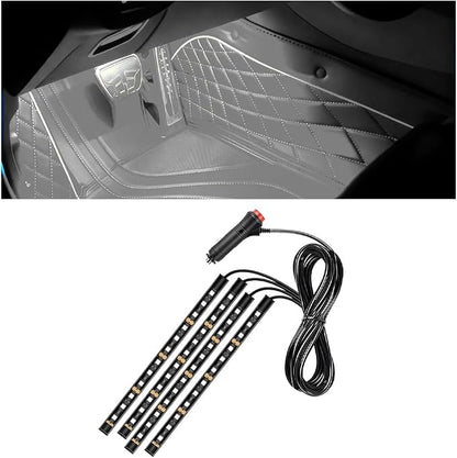 Car LED Strip Light, 12V 48 LED Vehicle Under Dash Neon Ambient Night Decor Lamp with Cigarette Lighter Plug, Automotive Interior Lighting Accessories, Universal for SUV Truck Sedan (White) by Ywdiml