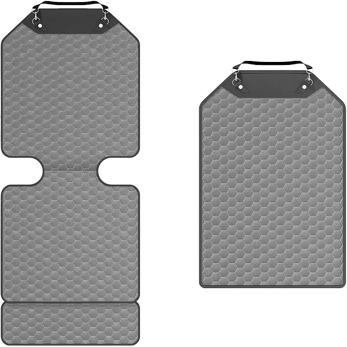 Set Seat Back Organizer & Car Seat Protector Hexy Waterproof & Non-Slip Protector for Child Car Cushion for Leather and Fabric Seats (Gray Set 2) by OwleysCarAccessories