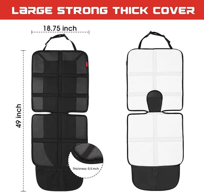 Kaiphy Car Seat Protector - Thick Padding - Durable, Waterproof Fabric, Leather Reinforced Corners (Black, XL) - Image 2