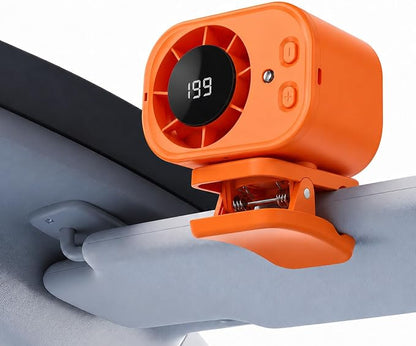 Clip On Air Conditioner for Car, 2026 Portable Car Air Conditioner 360° Rotation 199 Speeds Silent Mini Bladeless Fan with Led Lights Clip On Fan for Cars Work Camping (Orange) by Unknown